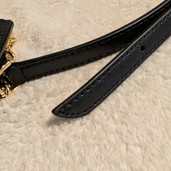 Michael Kors Black Crossbody with Gold Chain and Turn-Lock